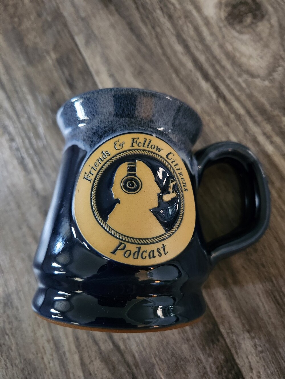 Deneen Pottery Friends & Fellow Citizens Podcast Navy Blue Ceramic Mug 2025